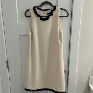 J. Crew Cream Dress with Black Trim
